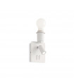 Lampe avec abat jour Gea Métal blanc 2 ampoules 19,5cm