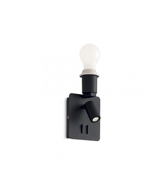Lampe avec abat jour Gea Métal Noir 2 ampoules 19,5cm