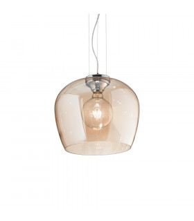 Suspension Blossom Verre ambre 1 ampoule 34cm