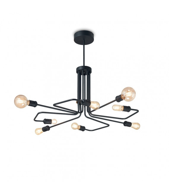 Plafón Triumph Black Metal 8 bombillas 66cm
