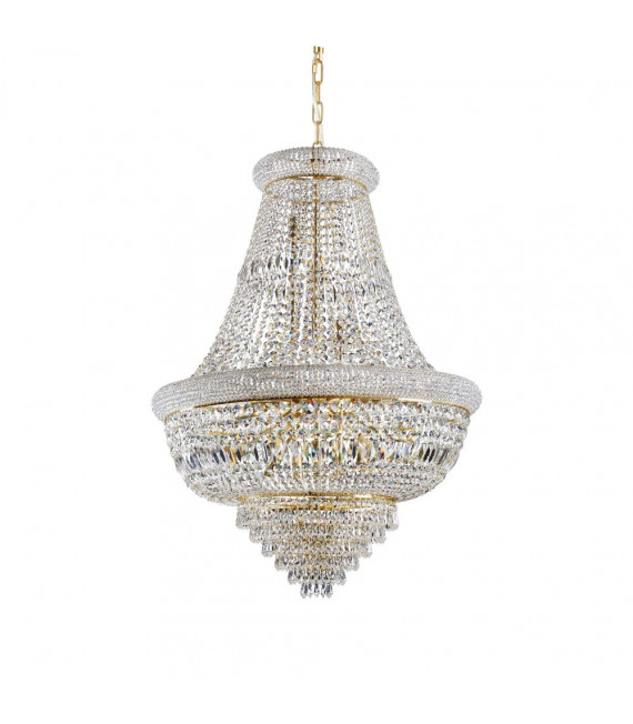Lampadario Dubai Metallo Oro 24 lampadine 120cm