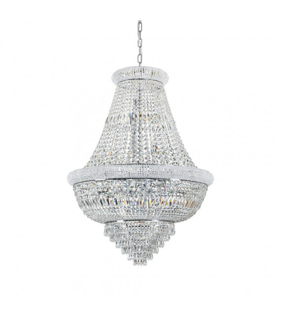 Kronleuchter Dubai Metall Chrom 24 Glühbirnen 120cm