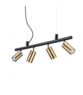 Lámpara colgante Dynamite Metal latón satinado 4 bombillas 16,5cm