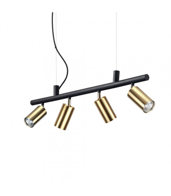 Dynamite Metal Pendelleuchte Messing satiniert 4 Glühbirnen 16,5cm