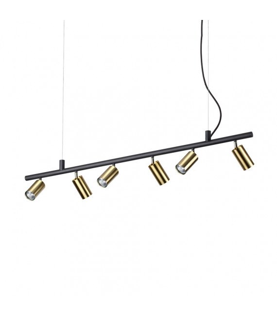 Dynamite Lampada a sospensione in metallo Ottone satinato 6 lampadine 16,5 cm