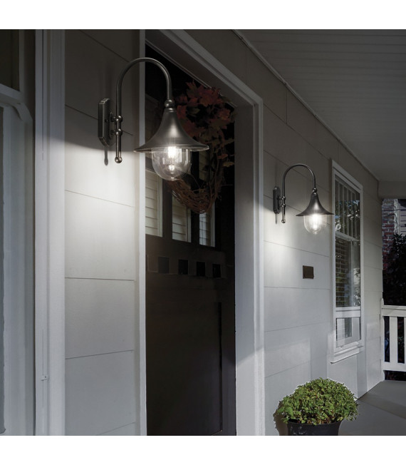 Cima Metal Anthracite garden lantern 1 bulb 46cm