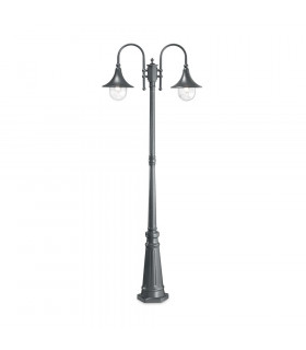 Lampadaire de jardin Cima Métal Anthracite 2 ampoules 216cm