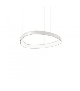 Integrated LED suspension Gemini 1 bulb Metal, white plastic