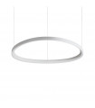 Integrated LED suspension Gemini 1 bulb Metal, white plastic