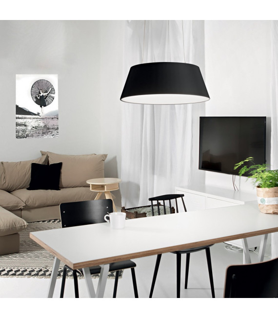 Sospensione Cloe 1 lampadina Plastica, metallo bianco