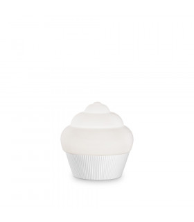 Lampe de table Cupcake Résine blanc 1 ampoule 21cm