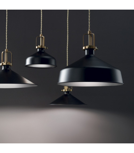 Eris-2 Pendelleuchte Schwarzes Metall 1 Birne 39cm