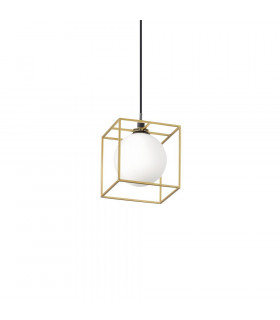 Lingotto pendant lamp 1 bulb Glass, metal Brass