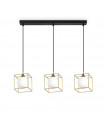 Suspension Lingotto 3 ampoules Verre,métal Laiton