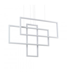 Sospensione LED integrata Frame 1 lampadina Metallo, alluminio bianco