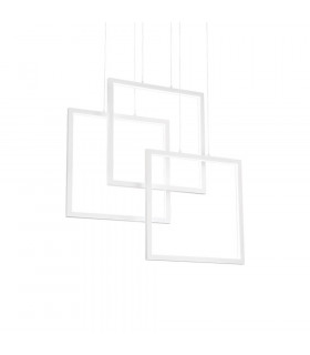 Suspension LED intégré Frame Métal,aluminium blanc 1 ampoule cm