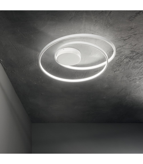 Plafón LED integrado Oz Metal, plástico blanco 1 bombilla 18cm