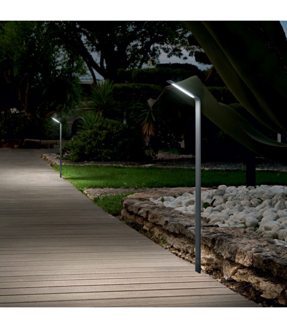 Garden bollard Agos Metal, aluminum Anthracite 1 bulb 80cm