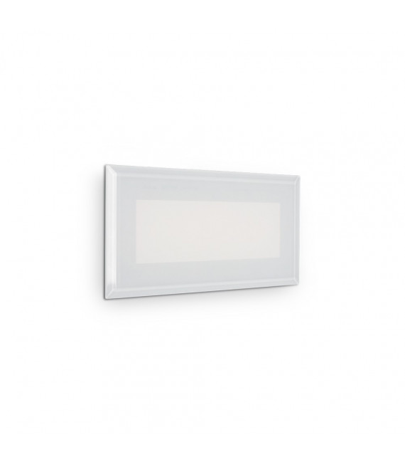 Indio recessed garden wall light Glass, metal, white aluminum 1 bulb 8.5cm
