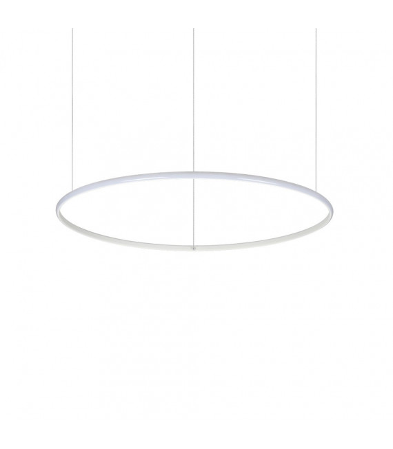 Suspensión LED integrada Hulahoop 1 bombilla Metal, aluminio, plástico blanco