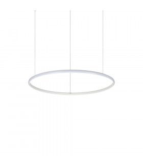 Suspensión LED integrada Hulahoop 1 bombilla Metal, aluminio, plástico blanco