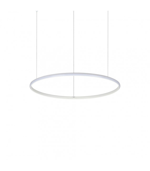 Suspensión LED integrada Hulahoop 1 bombilla Metal, aluminio, plástico blanco