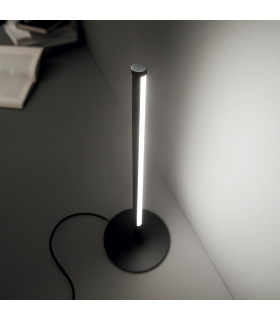 Lámpara LED integrada Yoko Metal, aluminio, plástico Negro 1 bombilla 46cm
