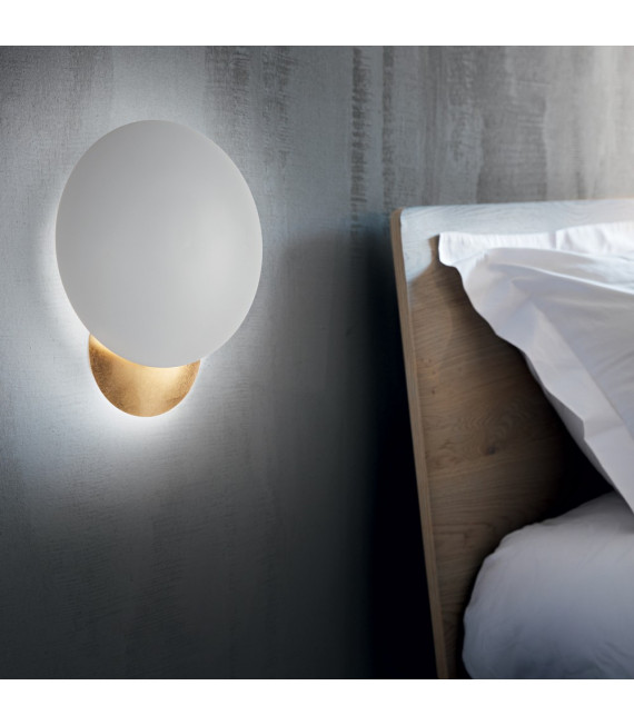 Eclissi wall light 1 bulb Metal White gold