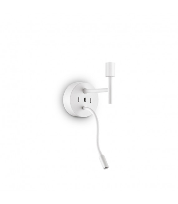 Lampada da parete con luce da lettura Set Metal, alluminio bianco 20,5 Cm