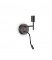 Wall lamp with reading light Set Metal, Black aluminum 20.5 Cm