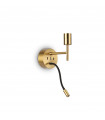 Wall lamp with reading light Set Metal, aluminum Brass 20.5 Cm