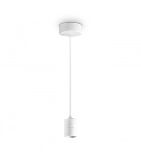 Lámpara colgante de diseño Set 1 bombilla Metal, aluminio blanco
