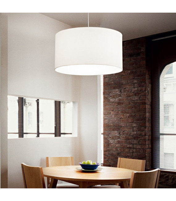 Lámpara colgante de diseño Set 1 bombilla Metal, aluminio blanco