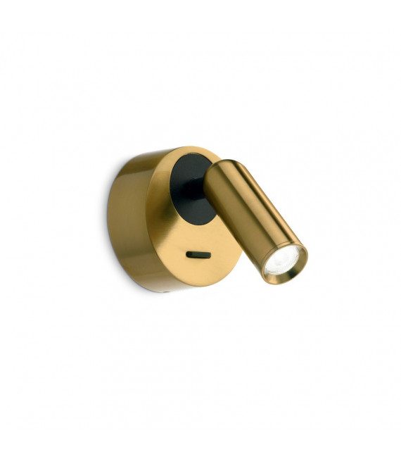Aplique con lámpara de lectura Bean Vidrio, metal Latón 1 bombilla 8,5cm
