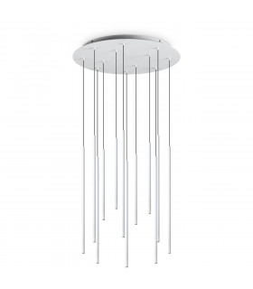 Suspension Filo 12 ampoules Métal,aluminium blanc
