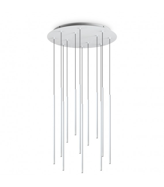 Suspension Filo 12 ampoules Métal,aluminium blanc