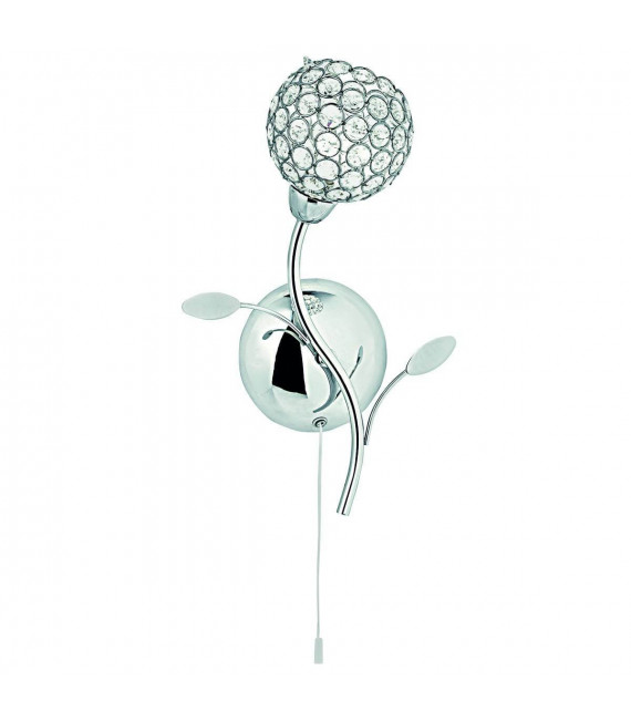 Bellis II Wandleuchte aus Chrom und Glas