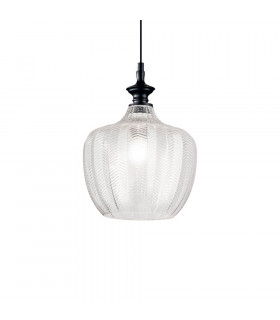 Lámpara colgante Lord 1 bombilla Vidrio, metal Transparente