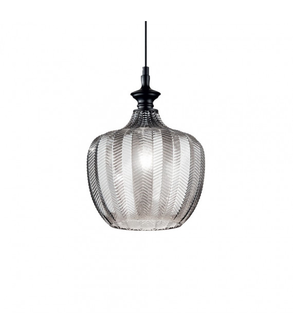Pendant lamp Lord 1 bulb Glass, smoked metal
