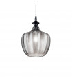 Pendant lamp Lord 1 bulb Glass, smoked metal