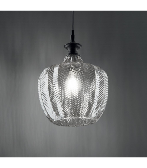 Pendant Lord 1 bulb Glass, amber metal