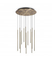Filo 12-bulb pendant lamp Metal, aluminum Brass