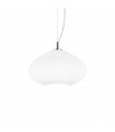 Plisse pendant light 1 bulb Glass, metal Chrome