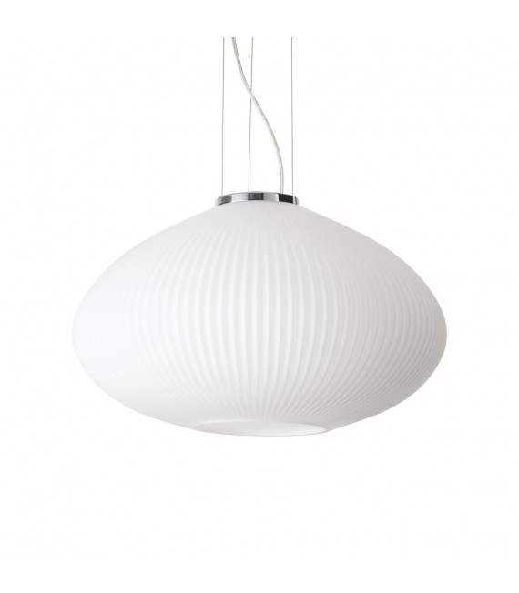 Lampada a sospensione Plisse 1 lampadina Vetro, metallo Cromo