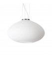 Suspension Plisse 1 ampoule Verre,métal Chrome