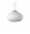 Plisse pendant lamp 1 bulb Glass, metal Brass