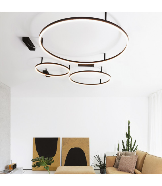 Plafoniera LED integrata Oracle Metallo, alluminio Nero 1 lampadina 7cm