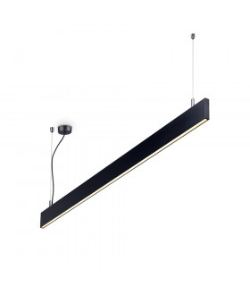 Sospensione LED integrata Linus 1 lampadina Metallo, alluminio Nero