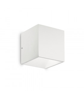 Garden wall lamp Rubik Metal, white aluminum 1 bulb 10cm
