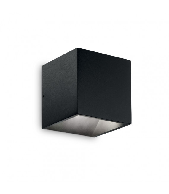 Aplique de jardín Rubik Metal, aluminio Negro 1 bombilla 10cm
